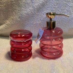 Soap dispenser and jar.